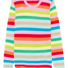 Джемпер с круглым вырезом и полосатым узором Джемпер с круглым вырезом и полосатым узором