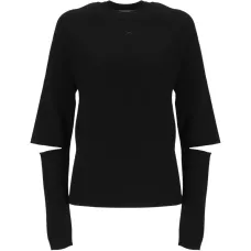 Джемпер с вырезами и круглым вырезом горловины