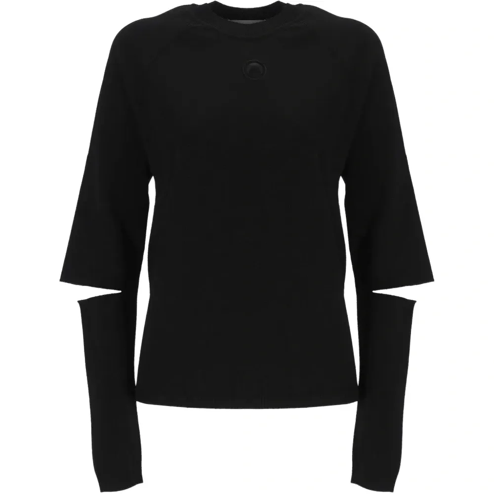 Джемпер с вырезами и круглым вырезом горловины