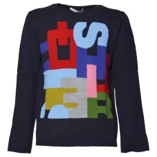 Свитер с круглым вырезом и графичным принтом