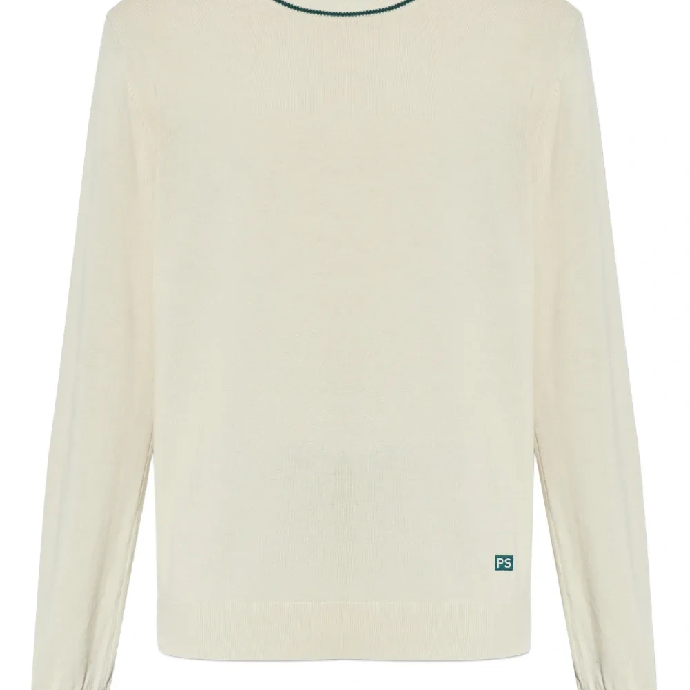 Джемпер с круглым вырезом в рубчик