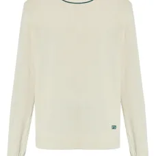 Джемпер с круглым вырезом в рубчик