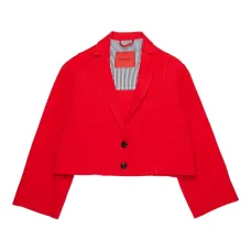 Укороченный пиджак с нашивкой-логотипом