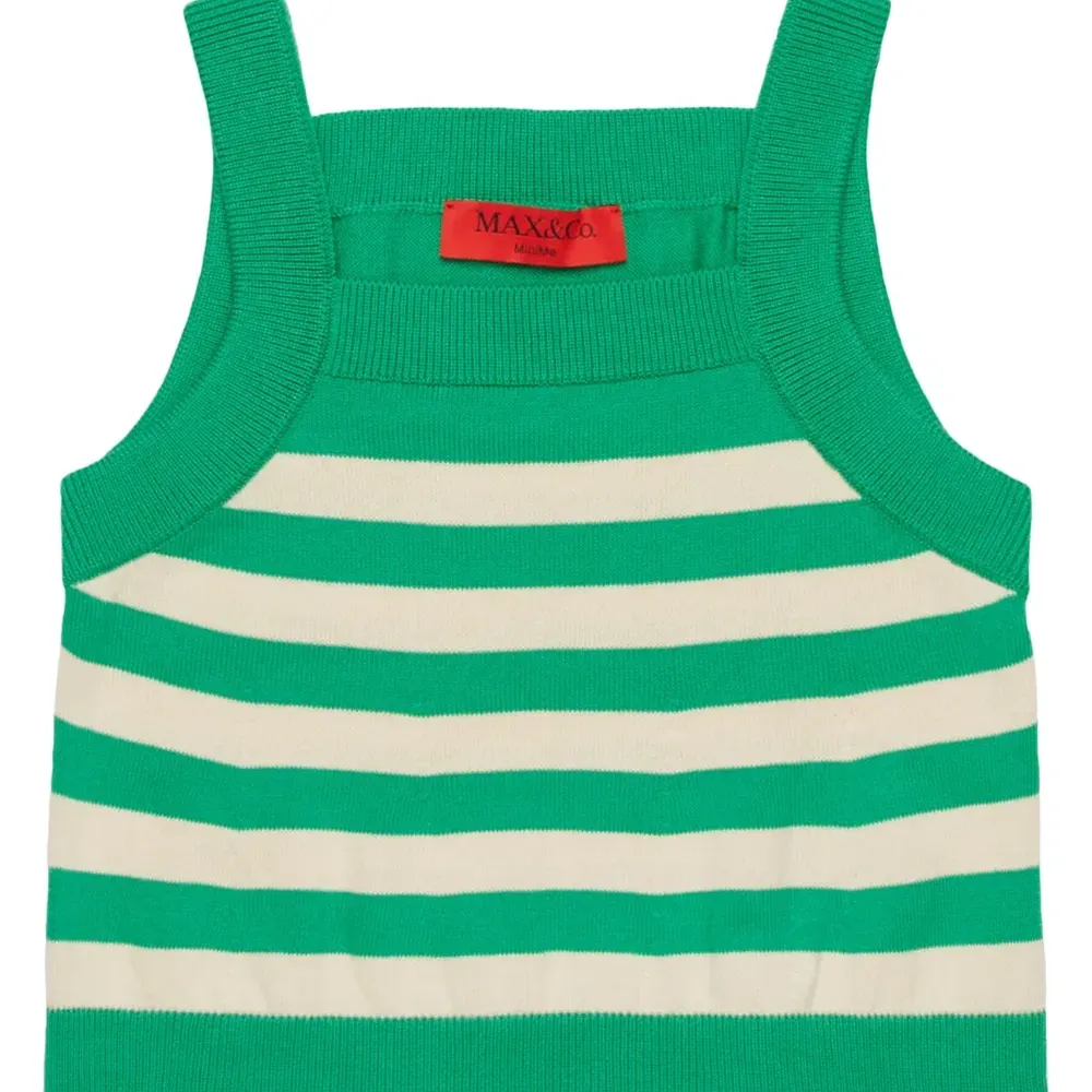 Трикотажный топ в полоску с логотипом