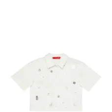 Рубашка с короткими рукавами в горошек