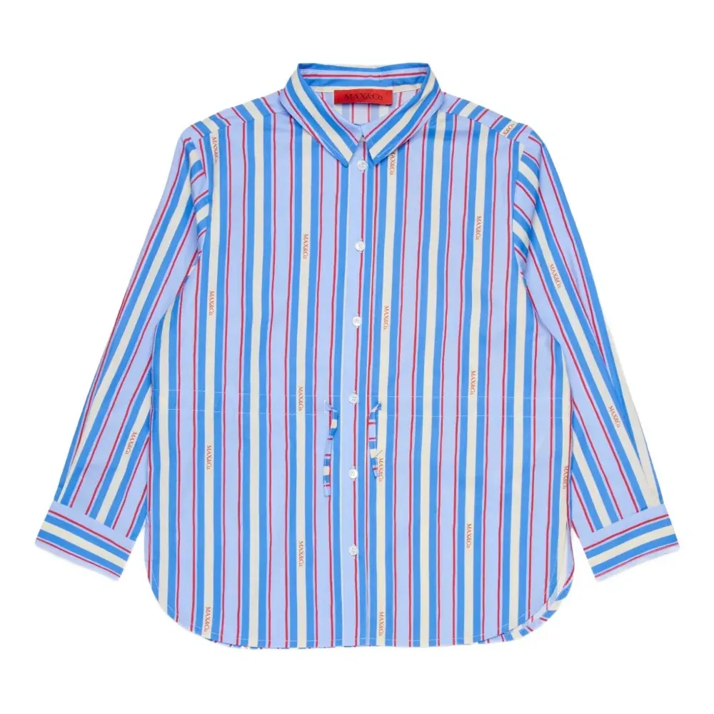 Рубашка в полоску с логотипом