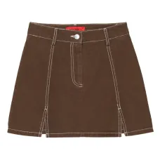 Мини-юбка с контрастной прострочкой и логотипом