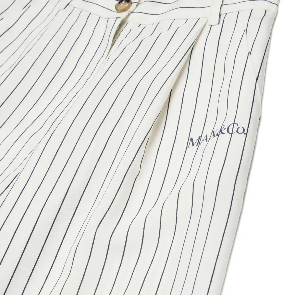 Брюки палаццо в полоску с логотипом