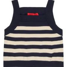Трикотажный топ в полоску с логотипом