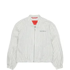 Бомбер с отделкой в полоску и логотипом