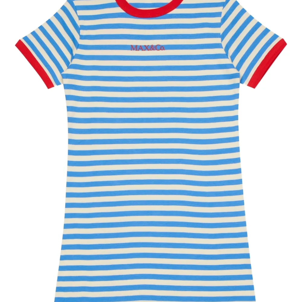 Платье в полоску с вышитым логотипом