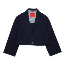 Укороченный пиджак с нашивкой-логотипом