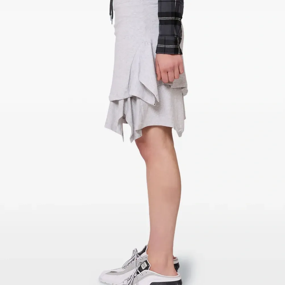 Многослойная мини юбка с Т-образным поясом