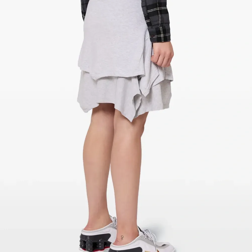 Многослойная мини юбка с Т-образным поясом