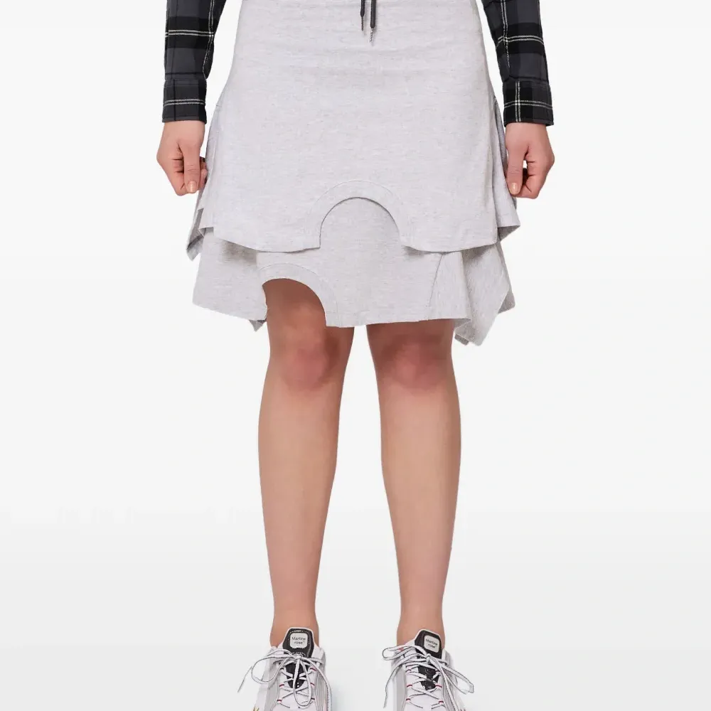 Многослойная мини юбка с Т-образным поясом