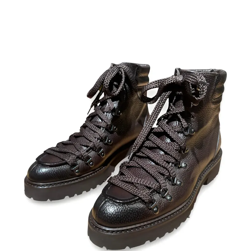 Кожаные походные ботинки на шнуровке
