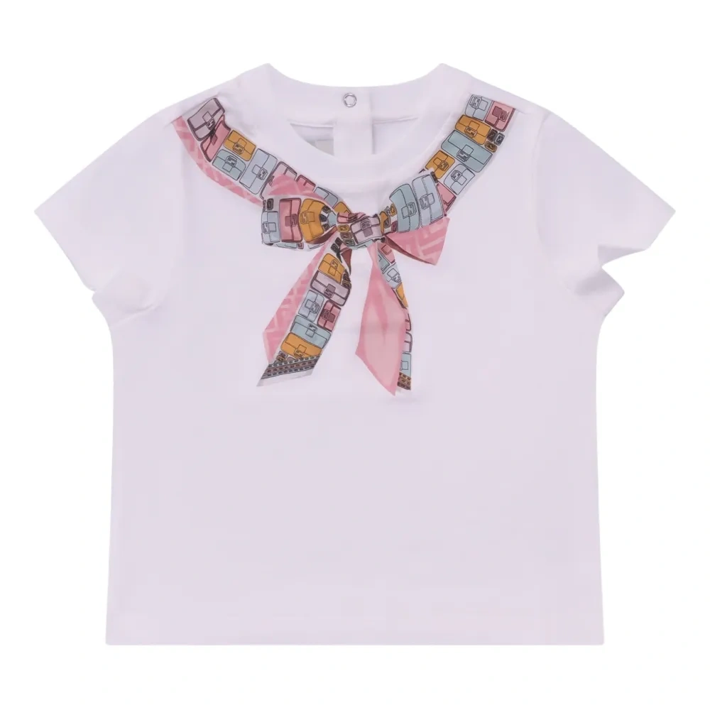 Топ с короткими рукавами и принтом в виде бантиков