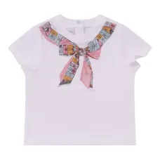 Топ с короткими рукавами и принтом в виде бантиков