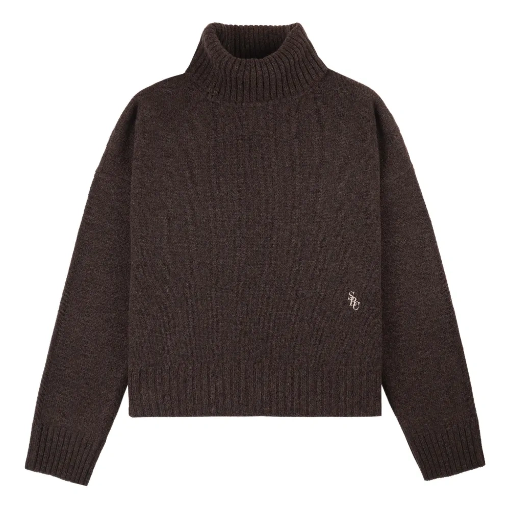 Свитер с воротником-гольф и вышитым логотипом SRC