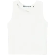 Топ-майка в рубчик с вырезами