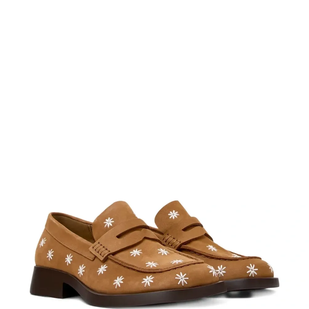 Кожаные лоферы Dana с цветочной вышивкой