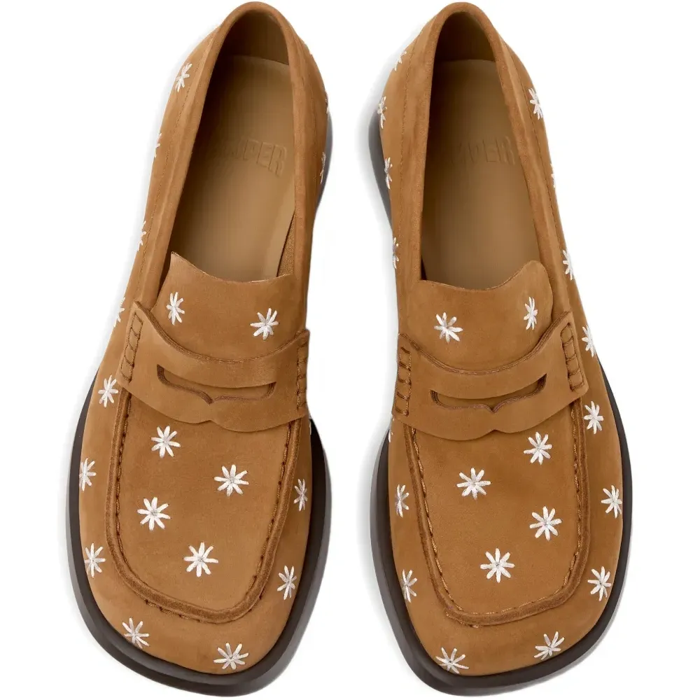 Кожаные лоферы Dana с цветочной вышивкой