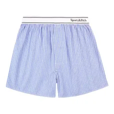 Полосатые боксерские шорты с логотипом засечками