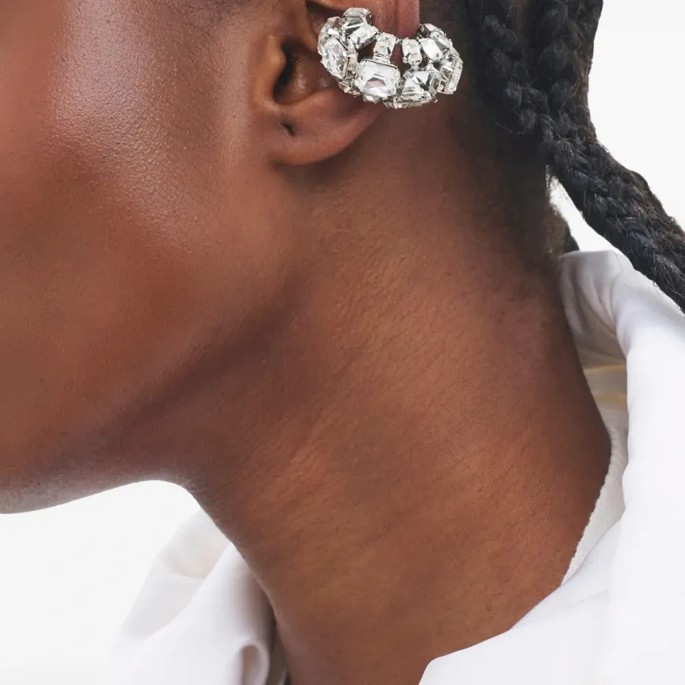 Серьга-кафф с кристаллами