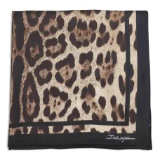 Шарф с леопардовым принтом и логотипом