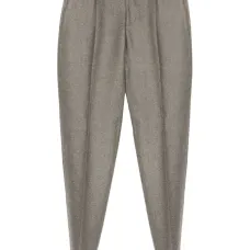 Плиссированные классические брюки из чистой шерсти