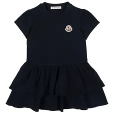 Платье с короткими рукавами и ярусными рюшами