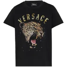 Футболка с леопардовым принтом и короткими рукавами Футболка с леопардовым принтом и короткими рукавами