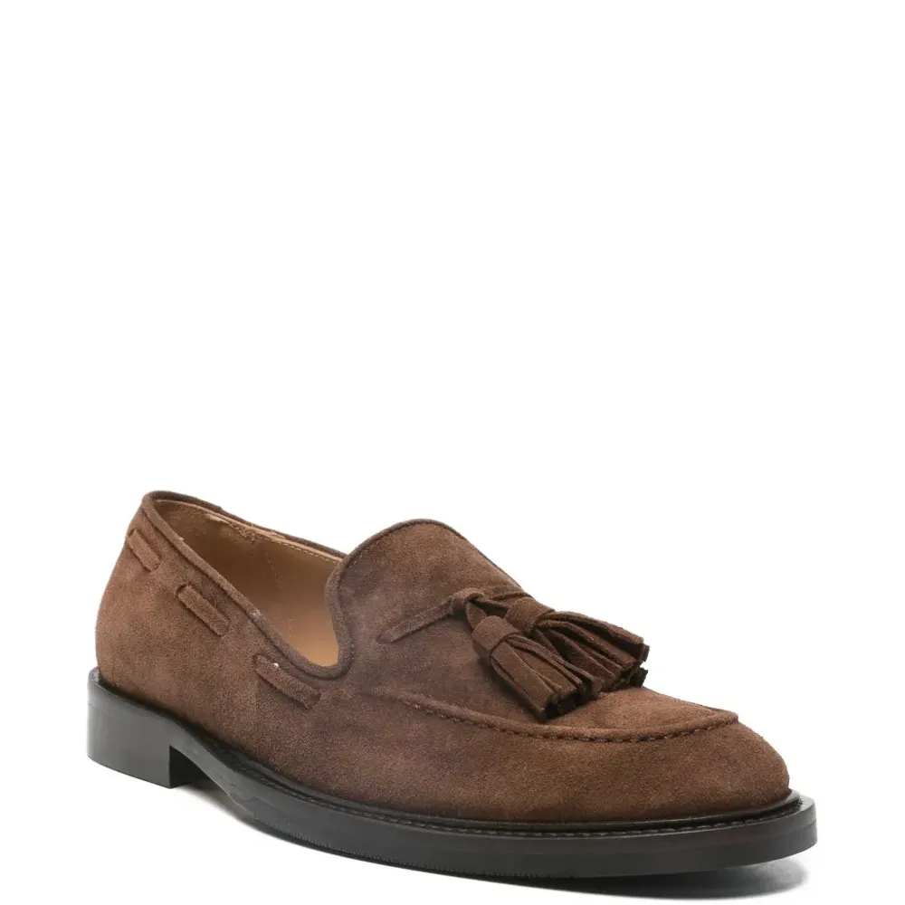 Кожаные лоферы с кисточками