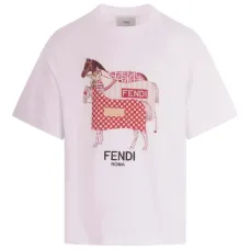 Футболка с принтом "Кавалли" от Fendi