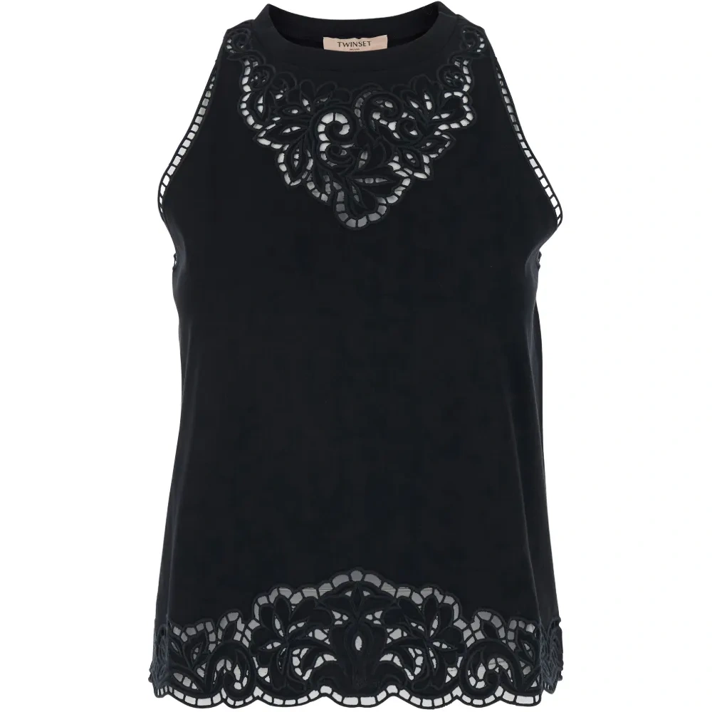 Топ с вязаной отделкой Топ с вязаной отделкой