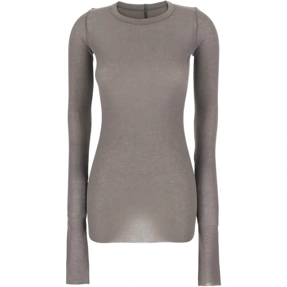 Топ с длинными рукавами в рубчик