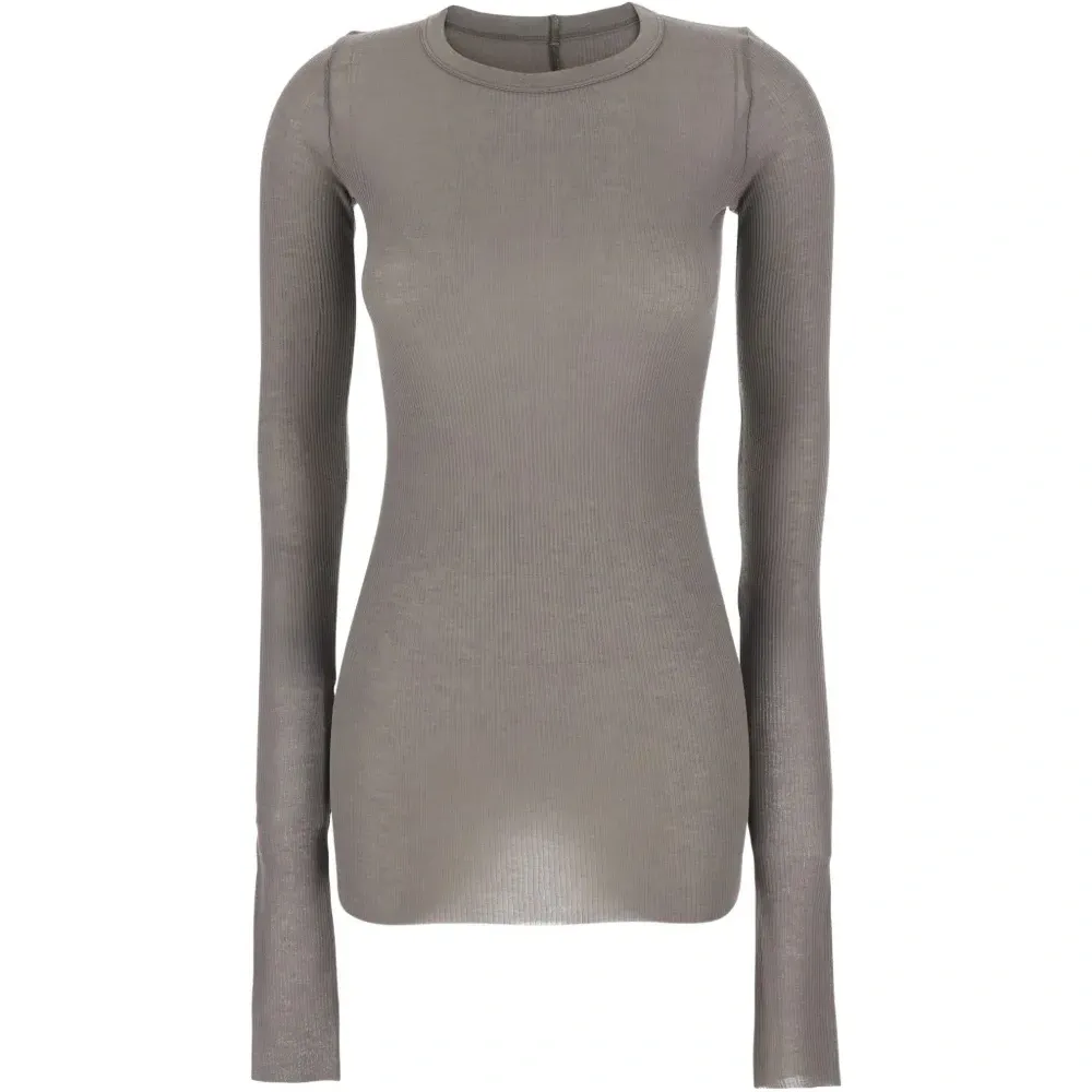 Топ с длинными рукавами в рубчик