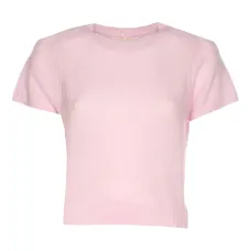 Вязаная футболка с круглым вырезом