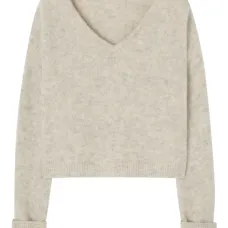 Вязаный свитер с V-образным вырезом