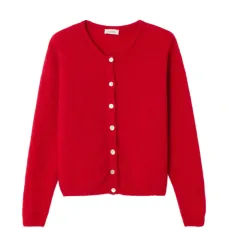 Кардиган с круглым вырезом и длинными рукавами