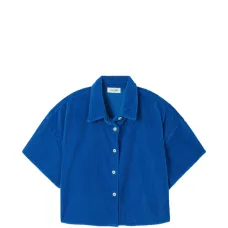 Вельветовая рубашка с короткими рукавами