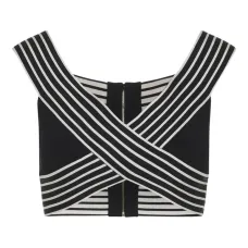 Топ в полоску на молнии Топ в полоску на молнии