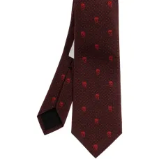 Галстук в горошек с узором в виде черепов