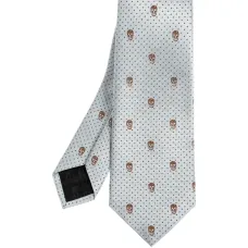 Галстук в горошек с узором в виде черепов