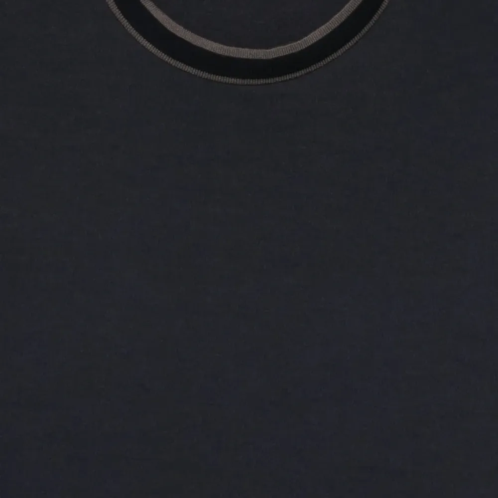 Футболка с отделкой в рубчик