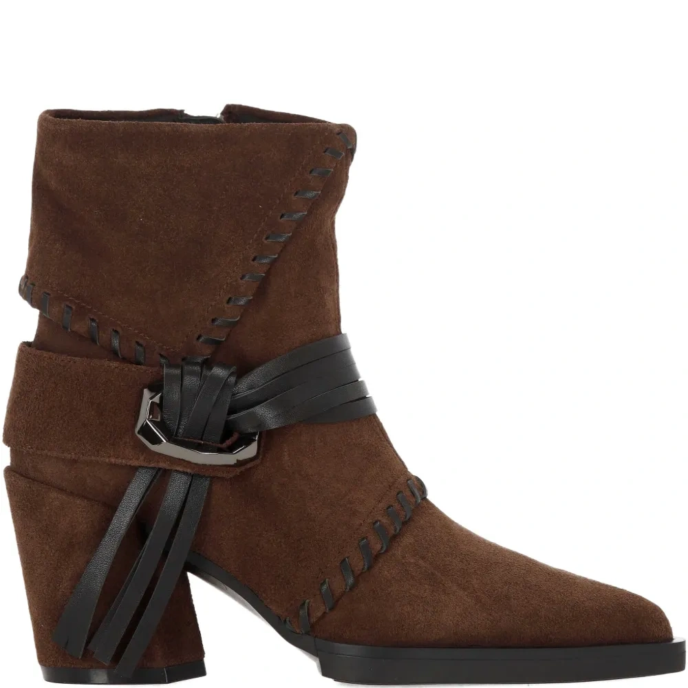 Кожаные ботильоны Indi Blea с прошивкой и пряжкой