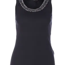 Майка с округлым вырезом и украшенной отделкой