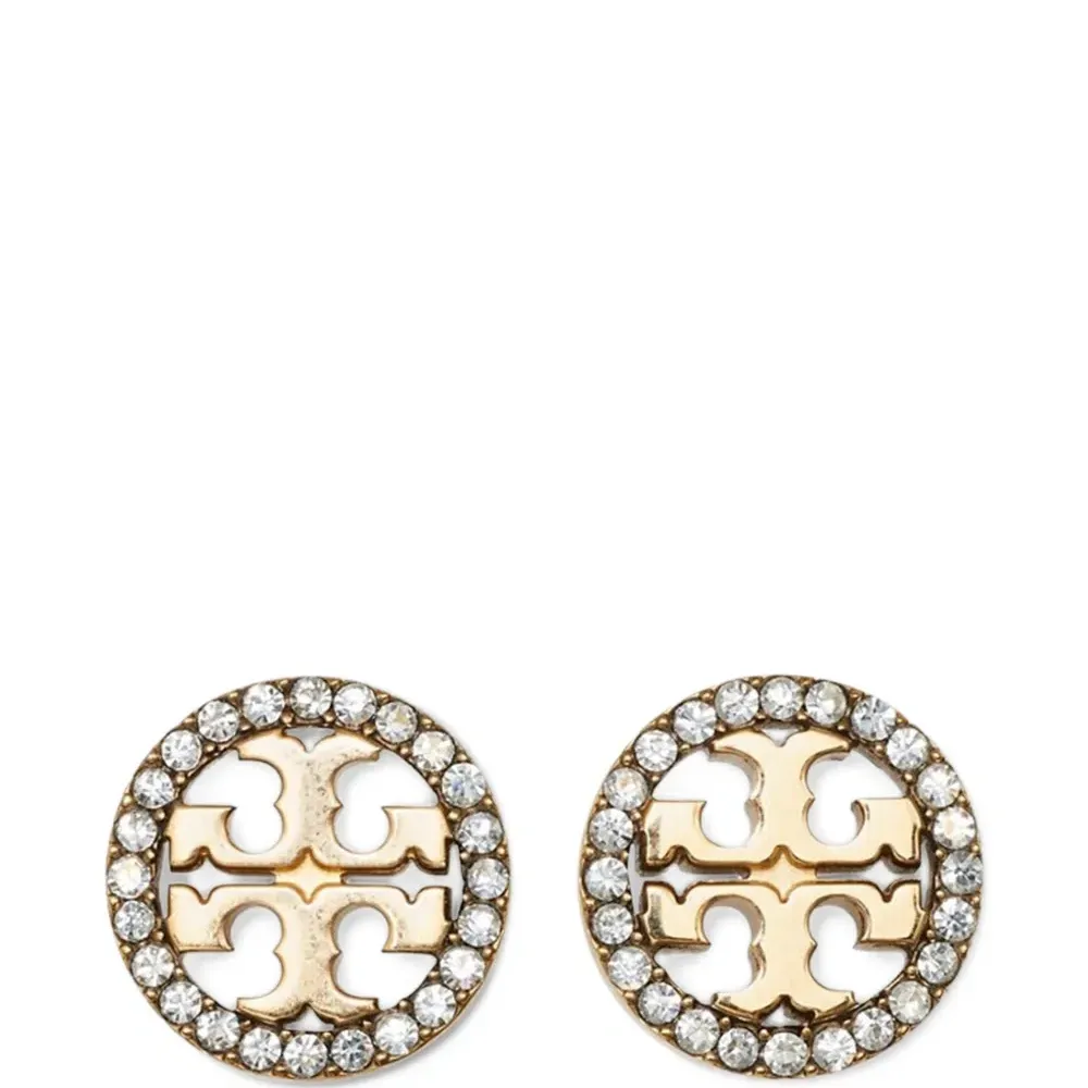 Набор украшений: ожерелье и серьги с логотипом, украшенные кристаллами