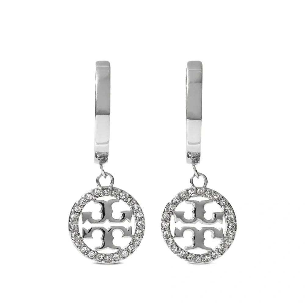 Серьги-кольца, украшенные кристаллами