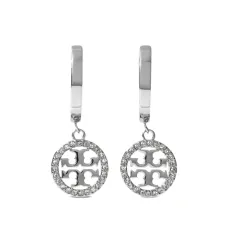 Серьги-кольца, украшенные кристаллами